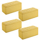 Modern Pouf Ottoman Faux Leather Upholstered Tufted Rectangle Ottoman with Storage Yellow 4 Piece Set Clearhalo 'furn' 'furn_ottomans_poufs' 'Furniture' 'Living Room Furniture' 'Ottomans & Poufs' 'ottomans_poufs' 6255342