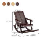 Chaise de culbuteur traditionnelle allongée en bois avec chaise inclinable à cadre gris