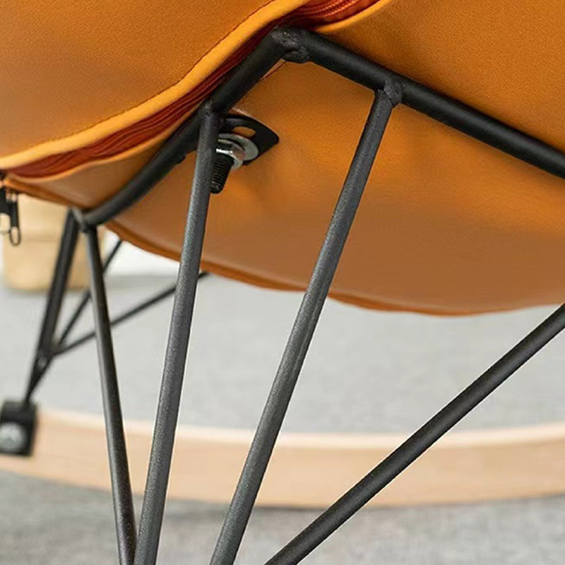 Chaise de planeur moderne coussins de couleur pure chaise à bascule avec les jambes sombres