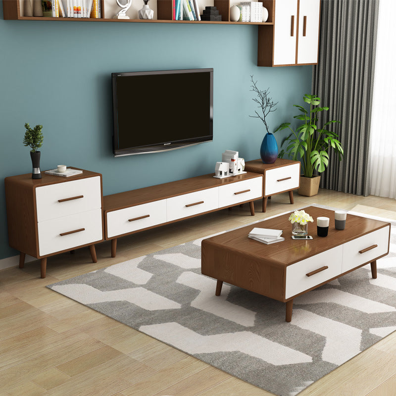Contemporary Wood TV Stand Console Enclosed Storage TV Media Stand for Living Room Clearhalo 'furn' 'furn_tv_stands_entertainment_centers' 'Furniture' 'Living Room Furniture' 'TV Stands & Entertainment Centers' 'TV Stands & Media Storage Furniture' 'tv_stands_entertainment_centers' 6256170