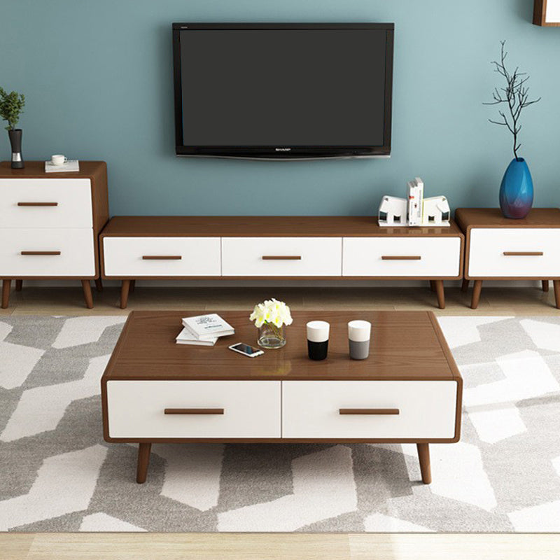 Contemporary Wood TV Stand Console Enclosed Storage TV Media Stand for Living Room Clearhalo 'furn' 'furn_tv_stands_entertainment_centers' 'Furniture' 'Living Room Furniture' 'TV Stands & Entertainment Centers' 'TV Stands & Media Storage Furniture' 'tv_stands_entertainment_centers' 6256178