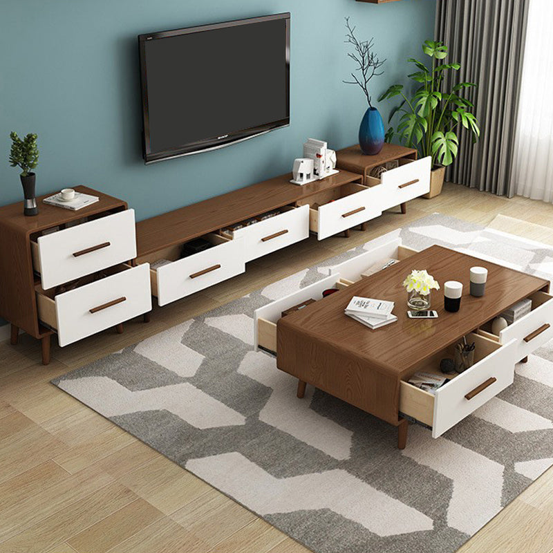 Contemporary Wood TV Stand Console Enclosed Storage TV Media Stand for Living Room Clearhalo 'furn' 'furn_tv_stands_entertainment_centers' 'Furniture' 'Living Room Furniture' 'TV Stands & Entertainment Centers' 'TV Stands & Media Storage Furniture' 'tv_stands_entertainment_centers' 6256179