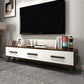 Contemporary Wood TV Stand Console Enclosed Storage TV Media Stand for Living Room Nut-Brown Clearhalo 'furn' 'furn_tv_stands_entertainment_centers' 'Furniture' 'Living Room Furniture' 'TV Stands & Entertainment Centers' 'TV Stands & Media Storage Furniture' 'tv_stands_entertainment_centers' 6256180