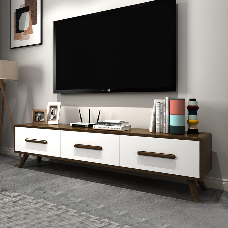 Contemporary Wood TV Stand Console Enclosed Storage TV Media Stand for Living Room Nut-Brown Clearhalo 'furn' 'furn_tv_stands_entertainment_centers' 'Furniture' 'Living Room Furniture' 'TV Stands & Entertainment Centers' 'TV Stands & Media Storage Furniture' 'tv_stands_entertainment_centers' 6256180