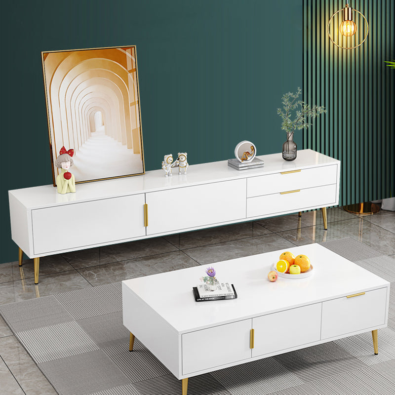 Faux Wood TV Console Contemporary TV Media Stand with Drawers Clearhalo 'furn' 'furn_tv_stands_entertainment_centers' 'Furniture' 'Living Room Furniture' 'TV Stands & Entertainment Centers' 'TV Stands & Media Storage Furniture' 'tv_stands_entertainment_centers' 6256291