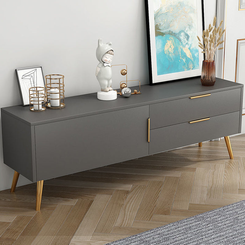 Faux Wood TV Console Contemporary TV Media Stand with Drawers Grey Clearhalo 'furn' 'furn_tv_stands_entertainment_centers' 'Furniture' 'Living Room Furniture' 'TV Stands & Entertainment Centers' 'TV Stands & Media Storage Furniture' 'tv_stands_entertainment_centers' 6256300