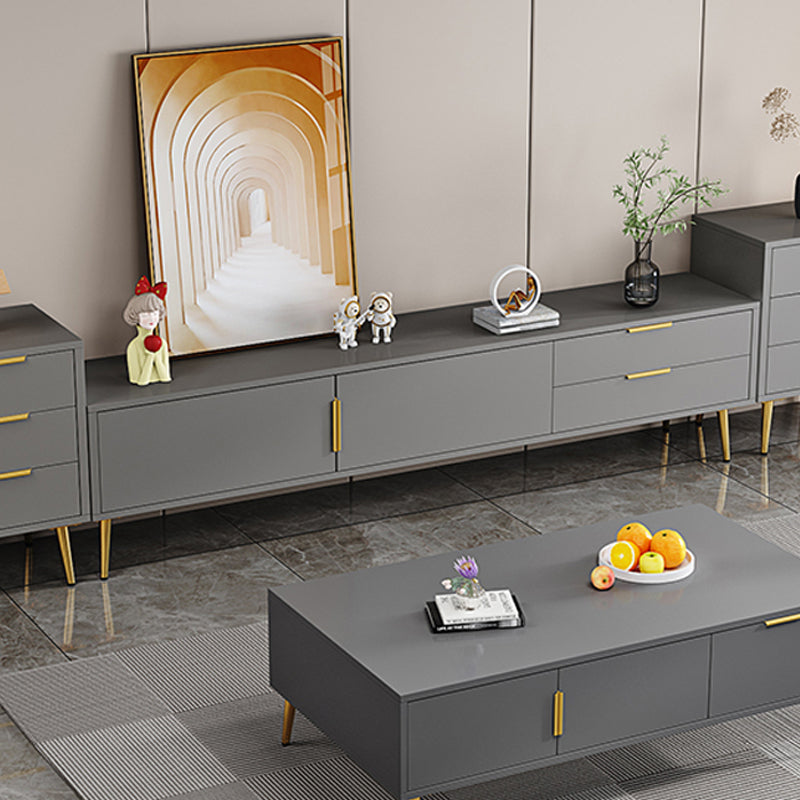 Faux Wood TV Console Contemporary TV Media Stand with Drawers Clearhalo 'furn' 'furn_tv_stands_entertainment_centers' 'Furniture' 'Living Room Furniture' 'TV Stands & Entertainment Centers' 'TV Stands & Media Storage Furniture' 'tv_stands_entertainment_centers' 6256302