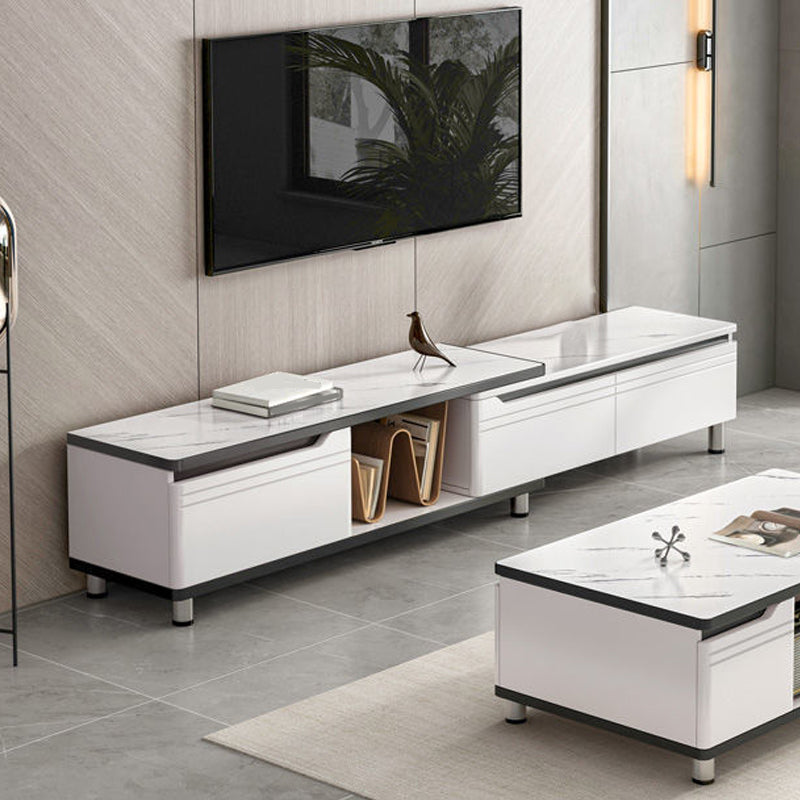 Modern Enclosed Storage TV Stand Engineered Wood TV Console with Sliding Storage 94.5"L x 11.8"W x 14.2"H Clearhalo 'furn' 'furn_tv_stands_entertainment_centers' 'Furniture' 'Living Room Furniture' 'TV Stands & Entertainment Centers' 'TV Stands & Media Storage Furniture' 'tv_stands_entertainment_centers' 6256310