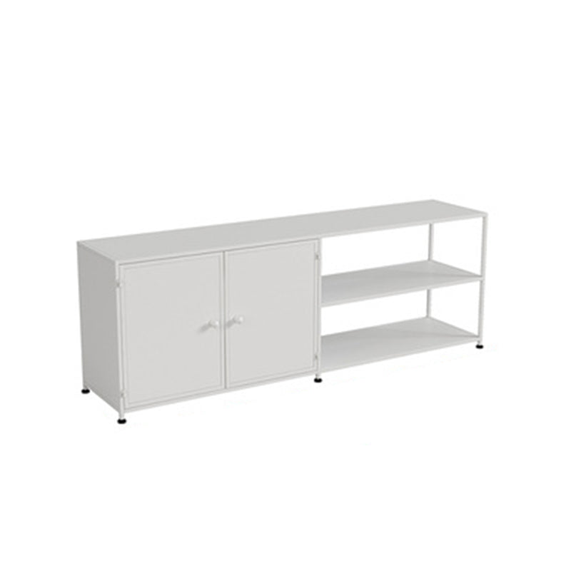 Industrial TV Media Stand Open Shelving TV Stand Console with Shelves White 1 Clearhalo 'furn' 'furn_tv_stands_entertainment_centers' 'Furniture' 'Living Room Furniture' 'TV Stands & Entertainment Centers' 'TV Stands & Media Storage Furniture' 'tv_stands_entertainment_centers' 6256330