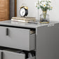 Mesa de noche contemporánea de almacenamiento de cajones con piernas en blanco/gris