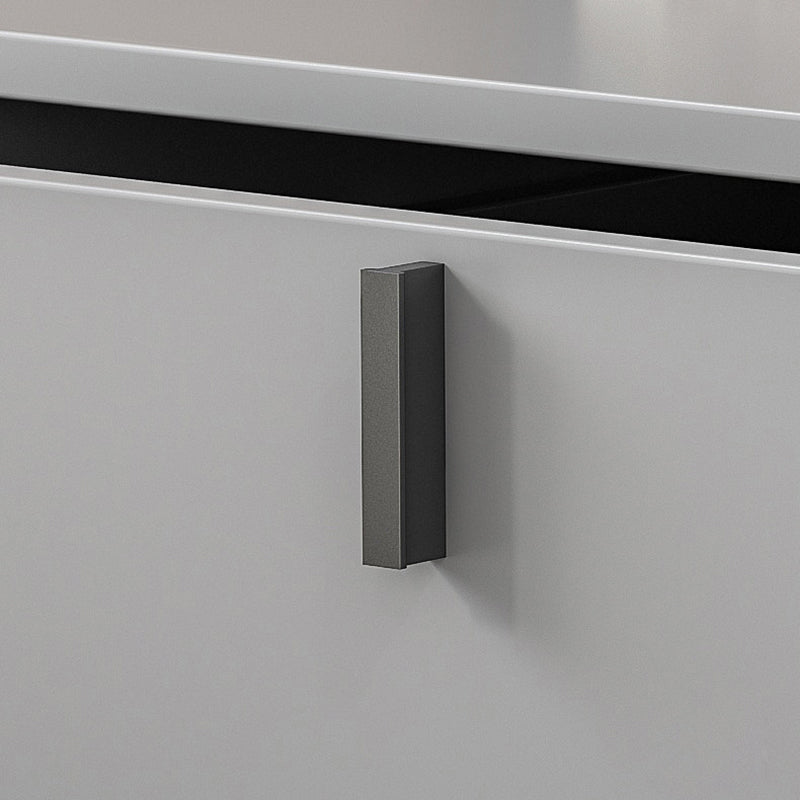 Mesa de noche contemporánea de almacenamiento de cajones con piernas en blanco/gris