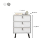 Mesa de noche contemporánea de almacenamiento de cajones con piernas en blanco/gris