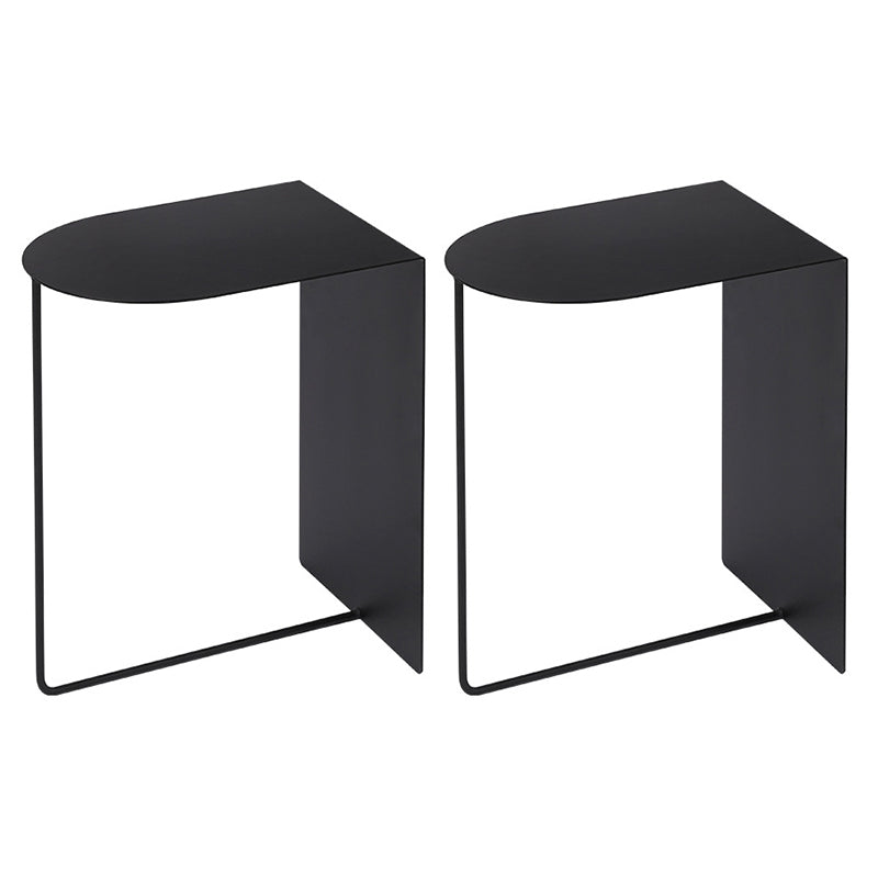 Iron Accent Table Nightstand Contemporary Bedside Cabinet ,19.7" Tall Black 2 Piece Set Clearhalo 'Bedroom Furniture' 'furn' 'furn_night_stand' 'Furniture' 'night_stand' 'Nightstands' 6256493