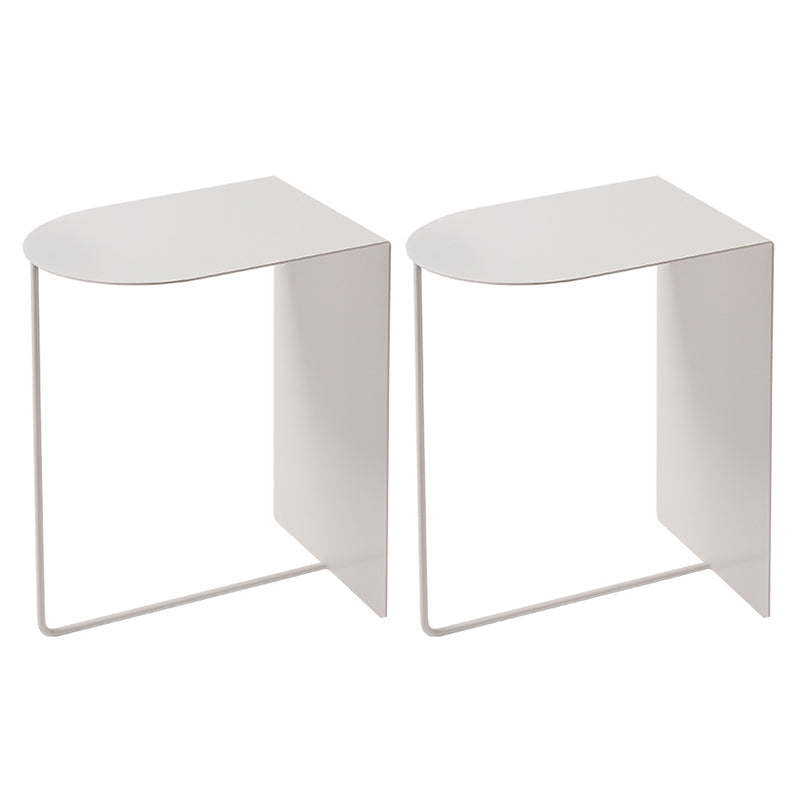 Iron Accent Table Nightstand Contemporary Bedside Cabinet ,19.7" Tall White 2 Piece Set Clearhalo 'Bedroom Furniture' 'furn' 'furn_night_stand' 'Furniture' 'night_stand' 'Nightstands' 6256495