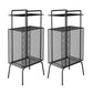 Contemporary Iron Nightstand Open Storage Night Table with 3 Shelves ,27.6" Tall