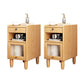 1 Drawer Contemporary Night Table 1 Door Nightstand with Legs ,21.7" Tall 12"L x 14"W x 22"H Natural 2 Piece Set Clearhalo 'Bedroom Furniture' 'furn' 'furn_night_stand' 'Furniture' 'night_stand' 'Nightstands' 6256553