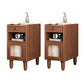 1 Drawer Contemporary Night Table 1 Door Nightstand with Legs ,21.7" Tall 10"L x 14"W x 22"H Nut-Brown 2 Piece Set Clearhalo 'Bedroom Furniture' 'furn' 'furn_night_stand' 'Furniture' 'night_stand' 'Nightstands' 6256556