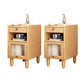 1 Drawer Contemporary Night Table 1 Door Nightstand with Legs ,21.7" Tall 14"L x 14"W x 22"H Natural 2 Piece Set Clearhalo 'Bedroom Furniture' 'furn' 'furn_night_stand' 'Furniture' 'night_stand' 'Nightstands' 6256561