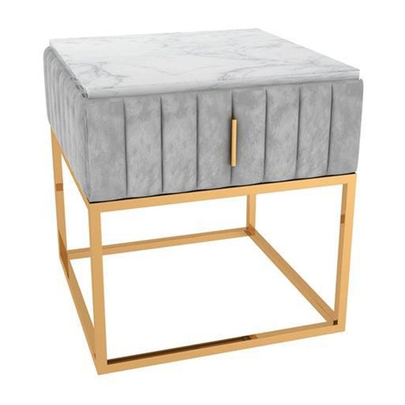 16"W X 20"H Modern Night Table Stone Accent Table Nightstand with 1-drawer Clearhalo 'Bedroom Furniture' 'furn' 'furn_night_stand' 'Furniture' 'night_stand' 'Nightstands' 6256628