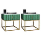 16"W X 20"H Modern Night Table Stone Accent Table Nightstand with 1-drawer Green Cube 2 Piece Set Clearhalo 'Bedroom Furniture' 'furn' 'furn_night_stand' 'Furniture' 'night_stand' 'Nightstands' 6256629