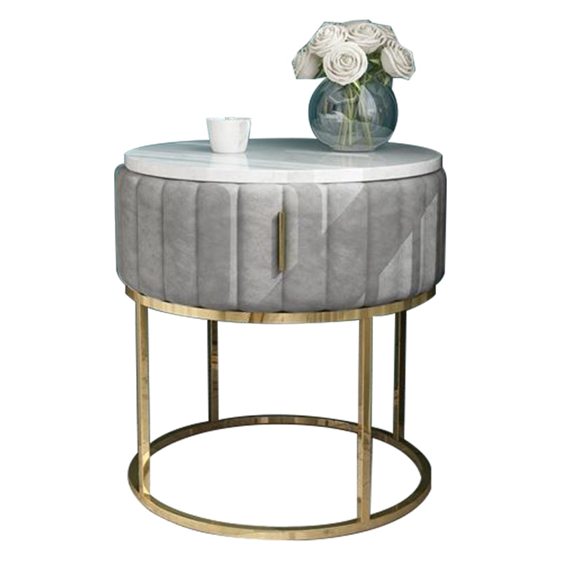 16"W X 20"H Modern Night Table Stone Accent Table Nightstand with 1-drawer Clearhalo 'Bedroom Furniture' 'furn' 'furn_night_stand' 'Furniture' 'night_stand' 'Nightstands' 6256633