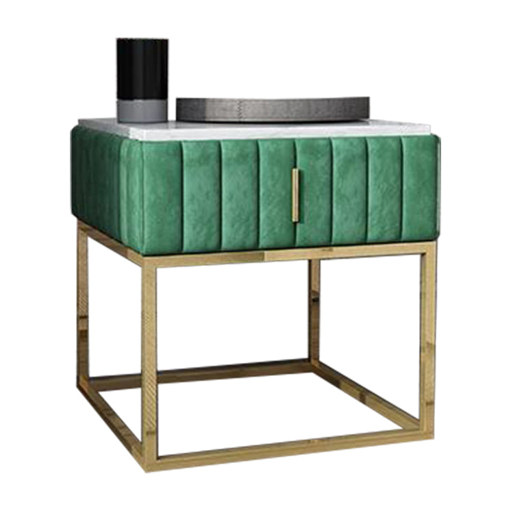 16"W X 20"H Modern Night Table Stone Accent Table Nightstand with 1-drawer Clearhalo 'Bedroom Furniture' 'furn' 'furn_night_stand' 'Furniture' 'night_stand' 'Nightstands' 6256636