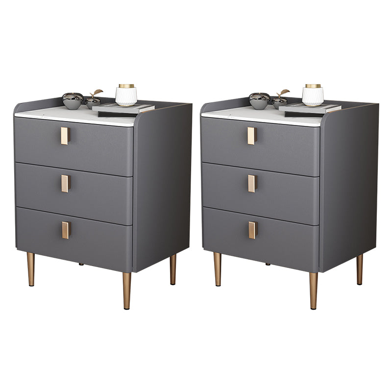 Comodini moderni da 20 "W 24,5" H comodino in pietra con 3-cassetti