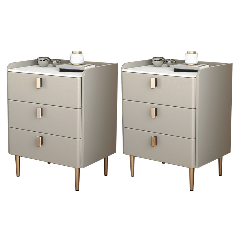 Comodini moderni da 20 "W 24,5" H comodino in pietra con 3-cassetti