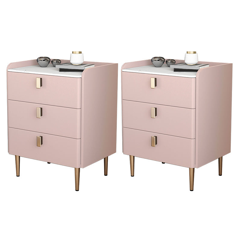 Comodini moderni da 20 "W 24,5" H comodino in pietra con 3-cassetti