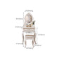 Victorian Mirrored Makeup Dressing Table Wood Stool Set in White Clearhalo 'Bedroom Furniture' 'furn' 'furn_makeup_vanities' 'Furniture' 'Makeup Vanities' 'makeup_vanities' 6256681