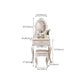Victorian Mirrored Makeup Dressing Table Wood Stool Set in White Clearhalo 'Bedroom Furniture' 'furn' 'furn_makeup_vanities' 'Furniture' 'Makeup Vanities' 'makeup_vanities' 6256682
