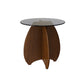 Living Room End Table Contemporary Round Abstract Glass Side Table