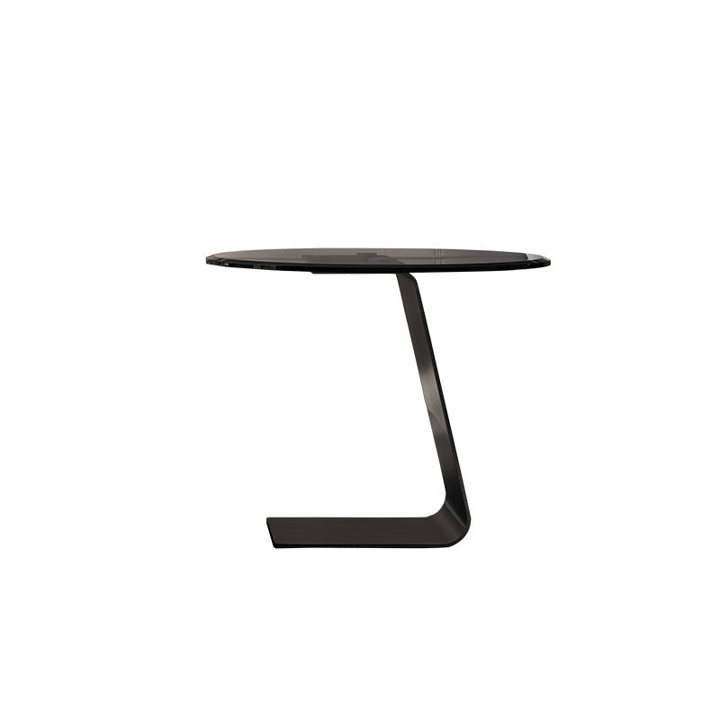 Tavolino da cocktail Glam Drum Slate con tavolino rotondo singolo con cassetto