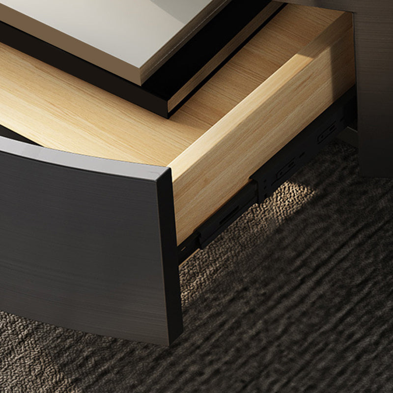 Tavolino da cocktail Glam Drum Slate con tavolino rotondo singolo con cassetto