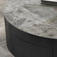 Tavolino da cocktail Glam Drum Slate con tavolino rotondo singolo con cassetto