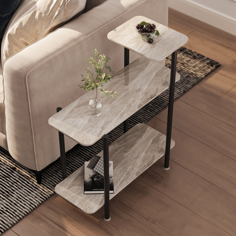 Contemporary Rectangular Side Table Slate Top 4 Legs End Table Clearhalo 'Coffee & Accent Tables' 'End & Side Tables' 'end_side_tables' 'furn' 'furn_end_side_tables' 'Furniture' 'Living Room Furniture' 6256843