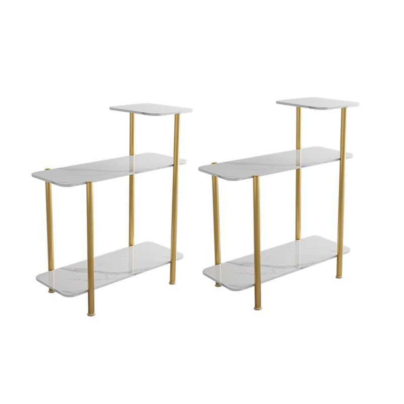 Contemporary Rectangular Side Table Slate Top 4 Legs End Table White 2 Clearhalo 'Coffee & Accent Tables' 'End & Side Tables' 'end_side_tables' 'furn' 'furn_end_side_tables' 'Furniture' 'Living Room Furniture' 6256851