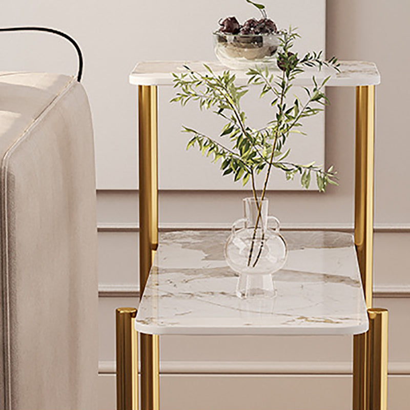 Contemporary Rectangular Side Table Slate Top 4 Legs End Table Clearhalo 'Coffee & Accent Tables' 'End & Side Tables' 'end_side_tables' 'furn' 'furn_end_side_tables' 'Furniture' 'Living Room Furniture' 6256854