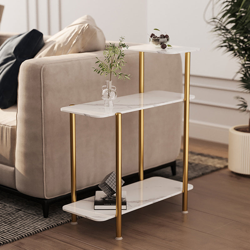 Mesa lateral rectangular contemporánea Top 4 patas Tabla Fin