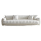 Modern 28.74" H Wool Recessed Arm Sofa in White for Living Room