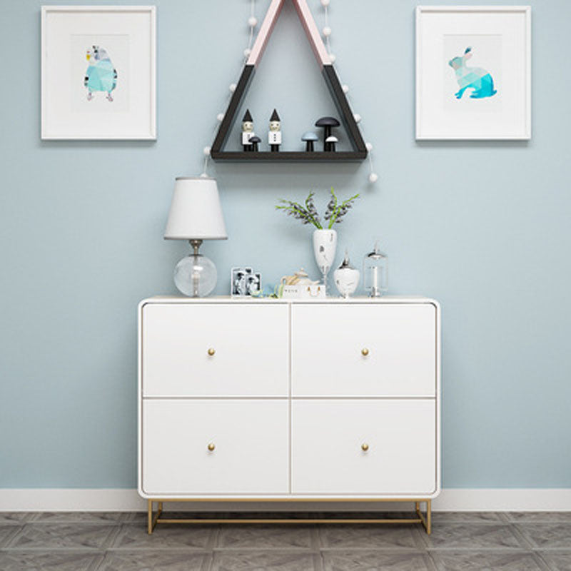 Wood 4 - Drawer Accent Chest Modern 34.6-Inch High Simple Storage Chest 39"L x 16"W x 25.5"H White Clearhalo 'Cabinets & Chests' 'cabinets_chests' 'furn' 'furn_cabinets_chests' 'Furniture' 'Living Room Furniture' 6256912