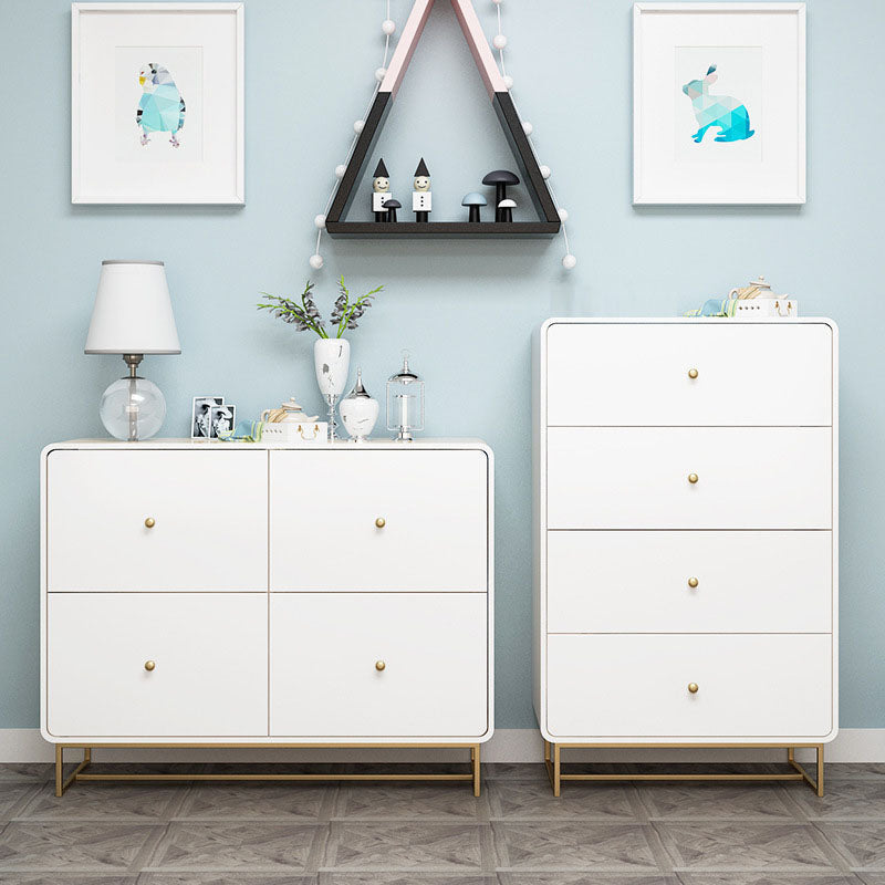 Wood 4 - Drawer Accent Chest Modern 34.6-Inch High Simple Storage Chest