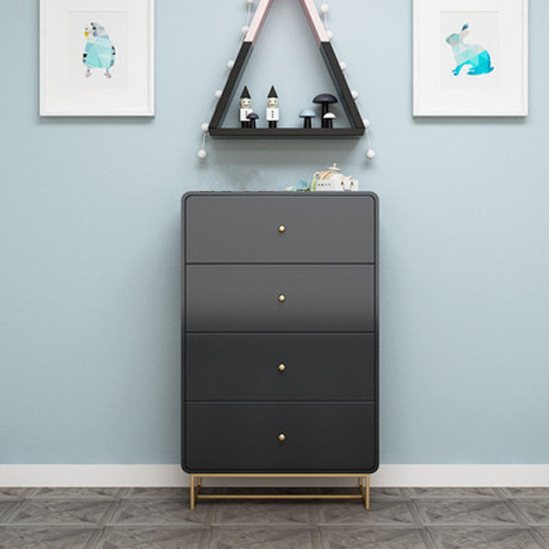 Wood 4 - Drawer Accent Chest Modern 34.6-Inch High Simple Storage Chest 24"L x 16"W x 35"H Black Clearhalo 'Cabinets & Chests' 'cabinets_chests' 'furn' 'furn_cabinets_chests' 'Furniture' 'Living Room Furniture' 6256914