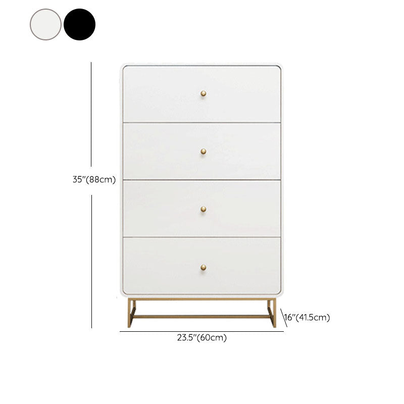 Wood 4 - Drawer Accent Chest Modern 34.6-Inch High Simple Storage Chest