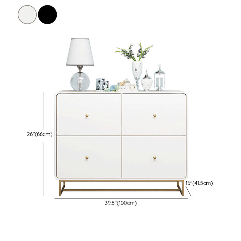 Wood 4 - Drawer Accent Chest Modern 34.6-Inch High Simple Storage Chest