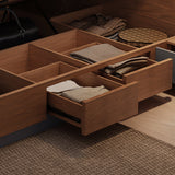 Rectangular Panel Platform Bed Frame Natural Standard Bed with Drawers