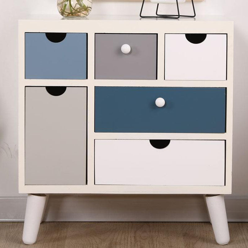 Glam Chest Bedroom Solid Wood Storage Chest in White with Drawers Gray-Blue 6 Clearhalo 'Bedroom Furniture' 'Dressers & Chests' 'dressers_chests' 'furn' 'furn_dressers_chests' 'Furniture' 6261420