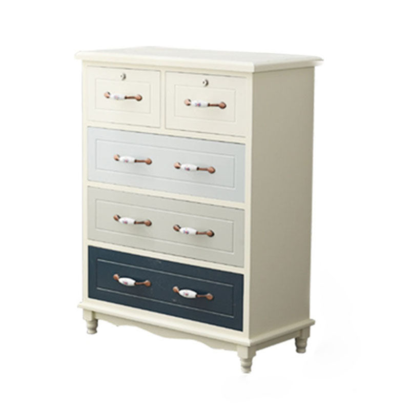 Glam Chest Bedroom Solid Wood Storage Chest in White with Drawers White Grey Blue 5 Clearhalo 'Bedroom Furniture' 'Dressers & Chests' 'dressers_chests' 'furn' 'furn_dressers_chests' 'Furniture' 6261430