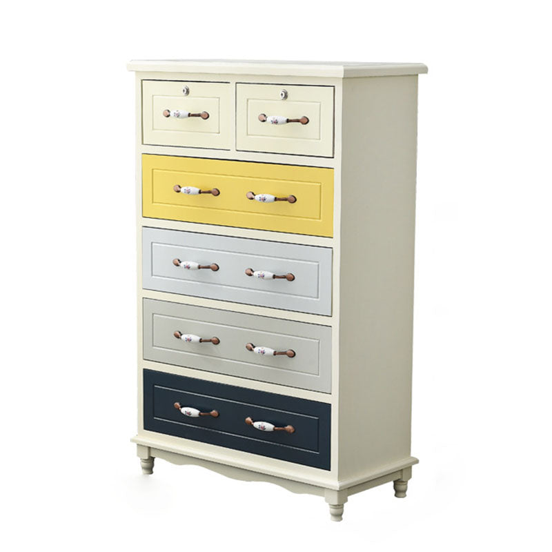 Glam Chest Bedroom Solid Wood Storage Chest in White with Drawers White Blue Yellow 6 Clearhalo 'Bedroom Furniture' 'Dressers & Chests' 'dressers_chests' 'furn' 'furn_dressers_chests' 'Furniture' 6261433