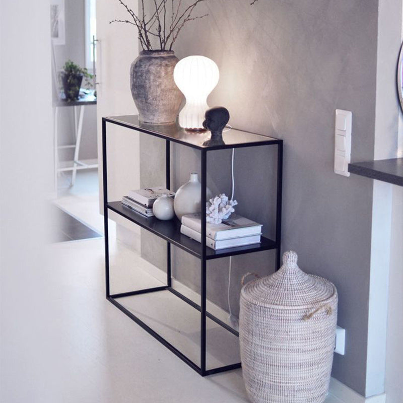 31.5" Tall Modern Console Table Iron Accent Table with Shelf Clearhalo 'Console Tables' 'console_tables' 'Entry & Mudroom Furniture' 'furn' 'furn_console_tables' 'Furniture' 6261935